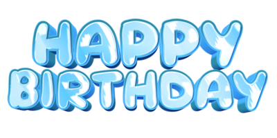 Happy birthday text lettering png
