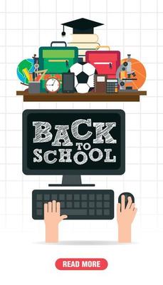 Back to school concept design flat style banner
