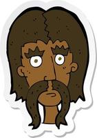 sticker of a cartoon man with long mustache vector