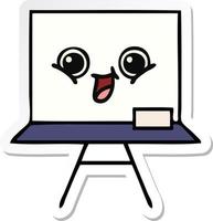 sticker of a cute cartoon white board vector