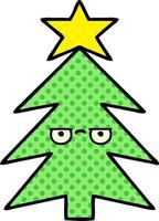 comic book style cartoon christmas tree vector