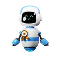 lindo robô 3d com distintivo png