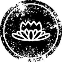 lotus flower distressed icon vector