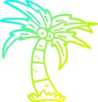 cold gradient line drawing cartoon palm tree vector