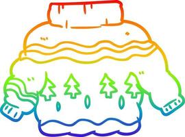 rainbow gradient line drawing embarrassing christmas jumper vector