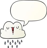 cartoon storm cloud and speech bubble in smooth gradient style vector