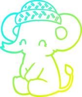 cold gradient line drawing cartoon cute elephant vector