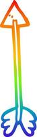 rainbow gradient line drawing cartoon arrow vector