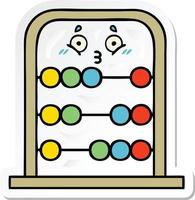 sticker of a cute cartoon abacus vector