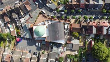 An Aerial High Angle View of Luton town of England over a Residential Area of Asian Pakistani and Kashmiri People Community. photo