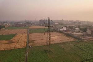 Aerial view of Kala Shah Kaku Village of Punjab Pakistan photo