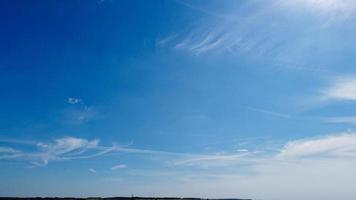 Beautiful Blue Sky and few clouds over Luton City of England on Hot Summer Day photo