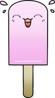 quirky gradient shaded cartoon ice lolly vector