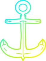 cold gradient line drawing cartoon anchor vector