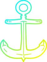 cold gradient line drawing cartoon anchor vector