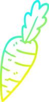 línea de gradiente frío dibujo zanahoria orgánica de dibujos animados vector