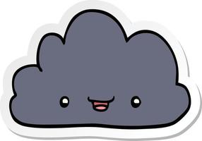 sticker of a happy cartoon cloud vector