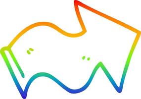 rainbow gradient line drawing cartoon pointing arrow vector