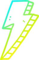 cold gradient line drawing cartoon lightning bolt vector