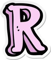 sticker of a cartoon letter R vector