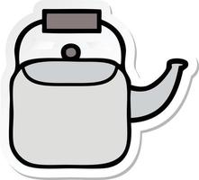 sticker of a cute cartoon kettle pot vector