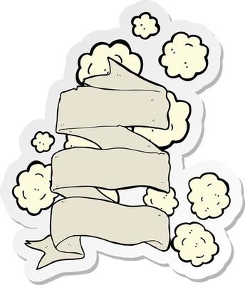 sticker of a cartoon old scroll banner