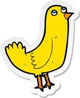 sticker of a cartoon bird vector