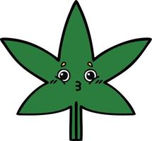 cute cartoon marijuana leaf vector