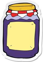 sticker of a cartoon jar of jam vector