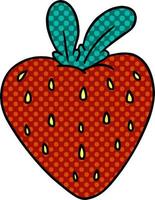 cartoon doodle of a fresh strawberry vector