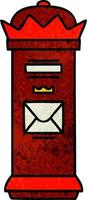 retro grunge texture cartoon post box vector