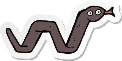 sticker of a funny cartoon snake vector