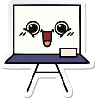 sticker of a cute cartoon white board vector