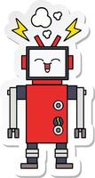 sticker of a cute cartoon robot vector