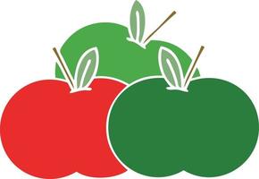 flat color retro cartoon apples vector