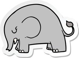 sticker of a cute cartoon elephant vector