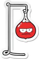 sticker of a angry cartoon science experiment vector