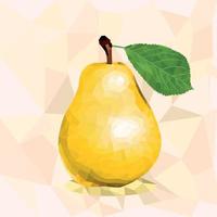 Polygonal  yellow pear in vector