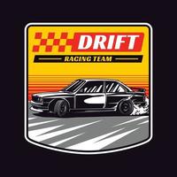 Hand Drawn Vintage style of Drift Racing Car vector