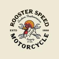 estilo vintage dibujado a mano de insignia de logotipo de motocicleta y garaje vector