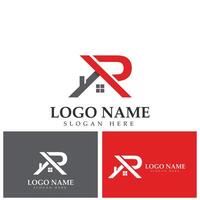 r logo design   vector for construction  home  real estate  building  property. creative elegant monogram. premium business home logo icon.
