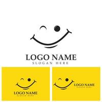 Smile vector image logo and symbol illustration design template in yellow background