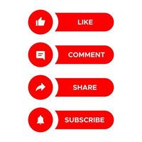 Like, comment, share, and subscribe icon. Streaming channel subscriptions vector