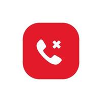 Phone call blocking, blocked icon vector on square button