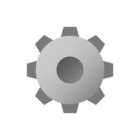 Settings, gear icon vector in silver flat style