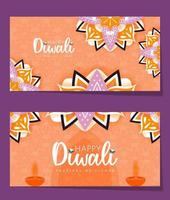 feliz celebración de diwali festival de luces vector de diseño de banner