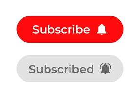 Subscribe and subscribed icon vector. Streaming channel subscriptions vector