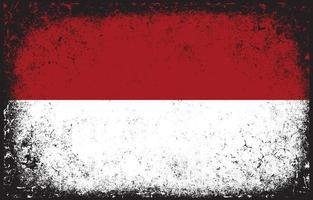 Old dirty grunge vintage indonesia national flag illustration vector