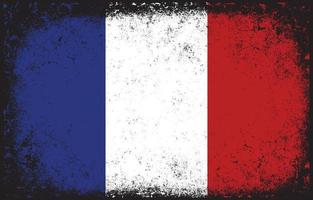 viejo sucio grunge vintage francia bandera nacional ilustración