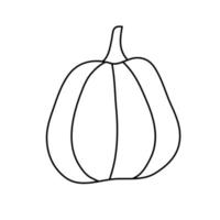 calabaza en estilo garabato en negro. vector